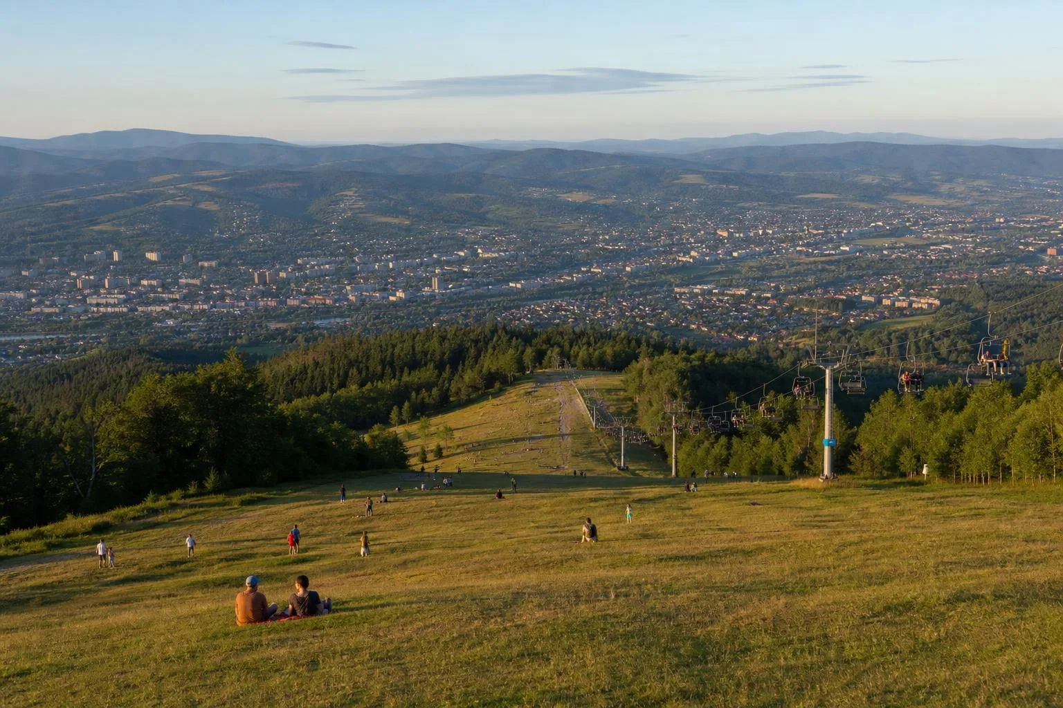 Stok Dębowca nad Bielskiem-Białą latem